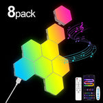 panneaux lumineux hexagonaux rgb multicolore moderne veilleuse ambiance diy gaming chambre salon