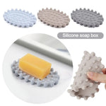 supports savon moderne boîtes savon antidérapants texturés bleu gris beige egouttoirs salles bain cuisine
