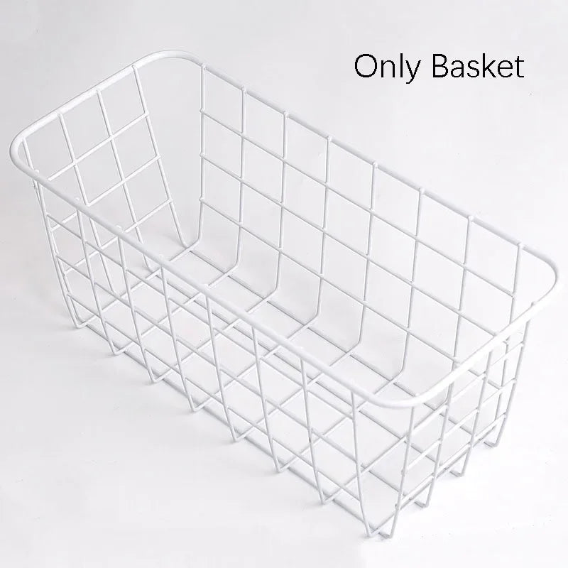 panier métallique noir grille minimaliste clips rangement cuisine chambre