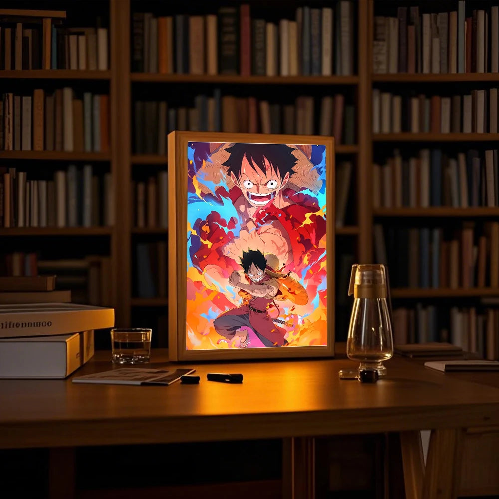 lampe led illustration animée support mural multicolore moderne chambre décoration veilleuse original art opacité