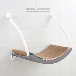 hamac chats gris beige bleu tissu doux cordes ventouses balcon chambre moderne confortable