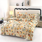 ensemble literie moderne motif géométrique beige orange gris bleu clair 100 polyester brossé 3d
