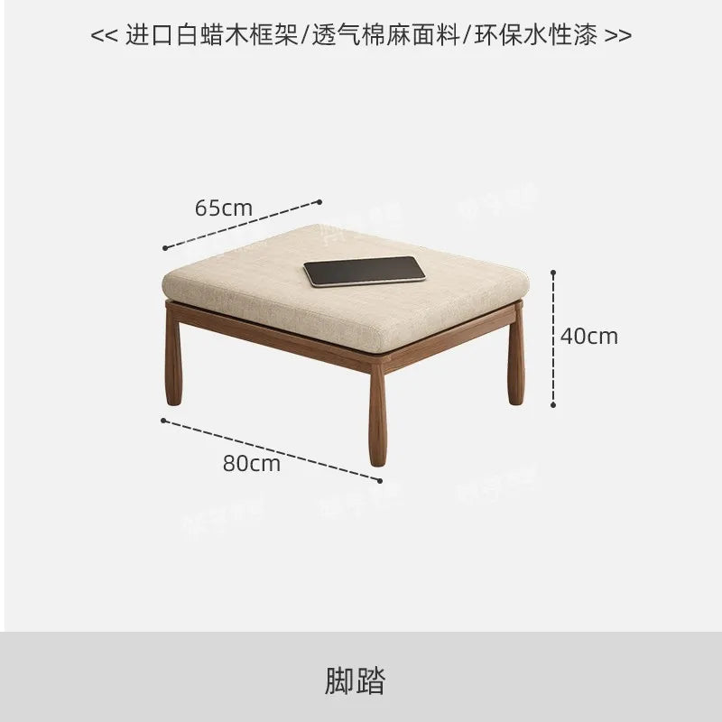 canapé places scandinave beige clair fauteuil pied poule moderne tapis géométrique terracotta blanc