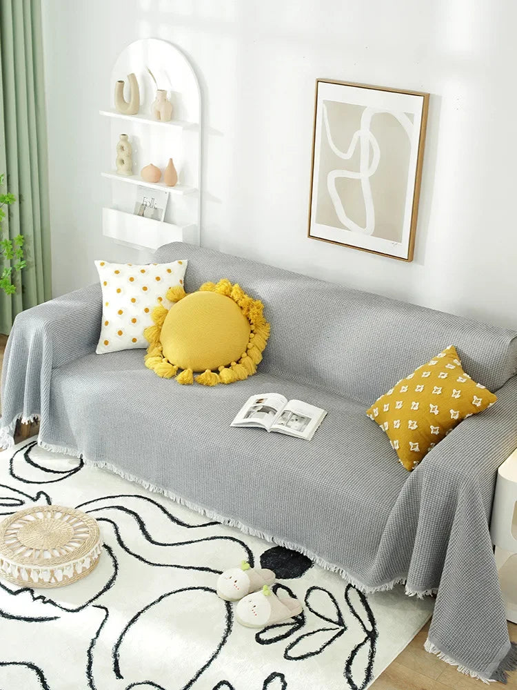 housse canapé réversible polyester multicolore motifs géométriques animaux moderne fleur ornement salon