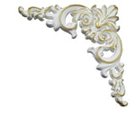décoration murale coin blanc doré motifs floraux relief classique ornemental PVC stickers