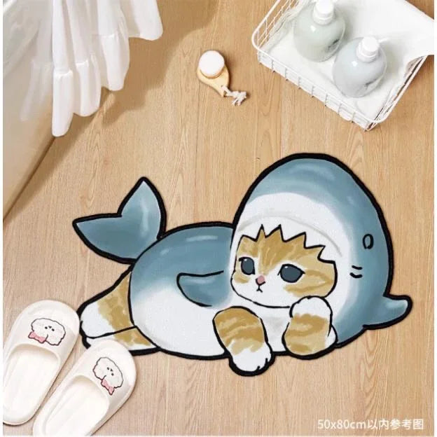 tapis sol antidérapant absorbant dessin animé chats polyestère doux confortableintérieurextérieur