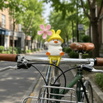 jouet canard jaune oreilles lapin moulin vent rose clip fixation guidon vélo enfantin