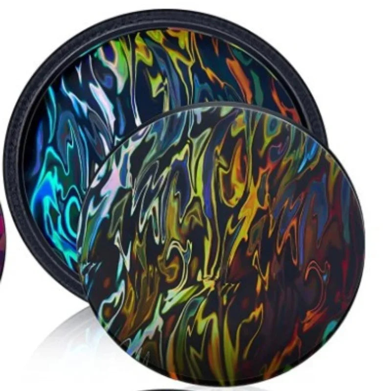 moule résine holographique géométrique moderne noir multicolore effet 3d silicone 9.5cm