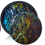 moule résine holographique géométrique moderne noir multicolore effet 3d silicone 9.5cm