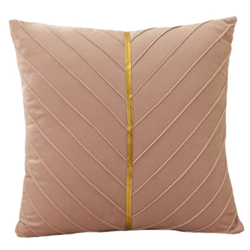 housses coussins décoratifs velours plis verticaux bleu foncé jaune gris modernes opaques 45x45cm