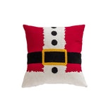 housse coussin noël brodée ho ho ho merry christmas rouge vert polyester coton respectueux