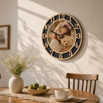 horloge murale personnalisable photo aiguille silencieuse bois acrylique décoration maison quartz UV haute définition
