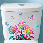 stickers muraux roses papillons multicolores reflets métalliques moderne adhésifs chambre salon