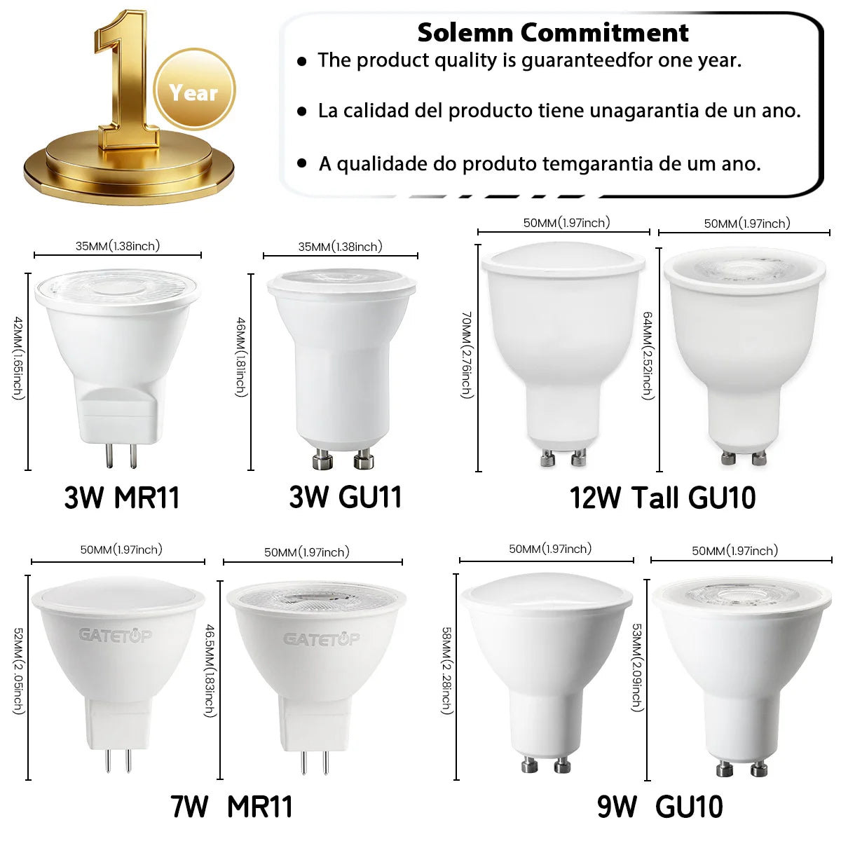 ampoules led blanc modernes gu10 gu11 mr11 35mm 50mm 220v 240v 6000k 3000k