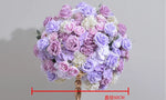 décoration mariage bouquet fleurs artificielles roses hortensias classique intérieur 60cm blanc violet