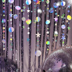 guirlande or argent étoiles paillettes festives moderne anniversaire mariage deco chambre fil suspension disco
