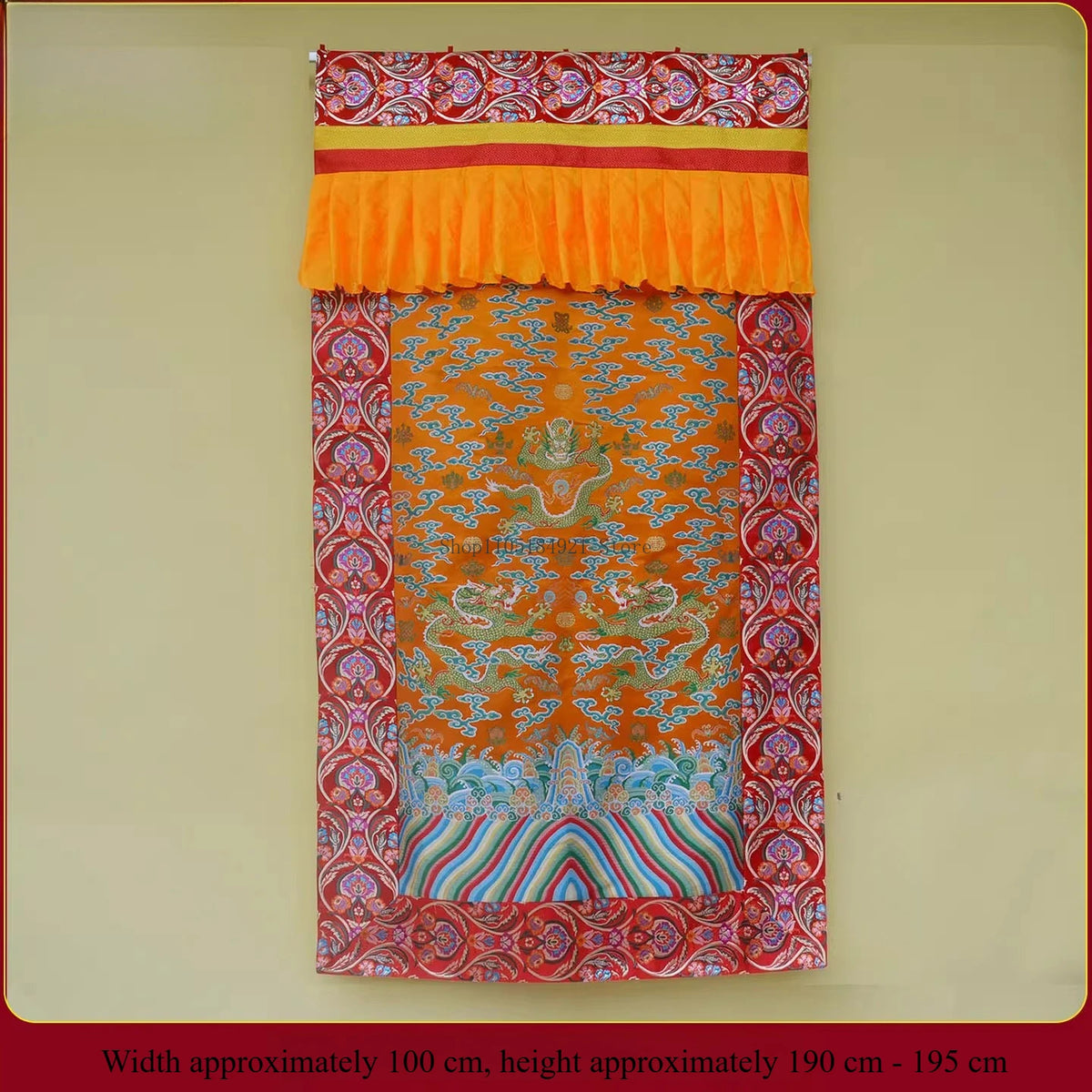 rideau porte ornements traditionnels motifs floraux artisanal couleur rouge bleu orange ethnique decoration maison