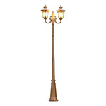 lampe rue marron texture métallique finition antique classique 230cm led abat jour verre ancien