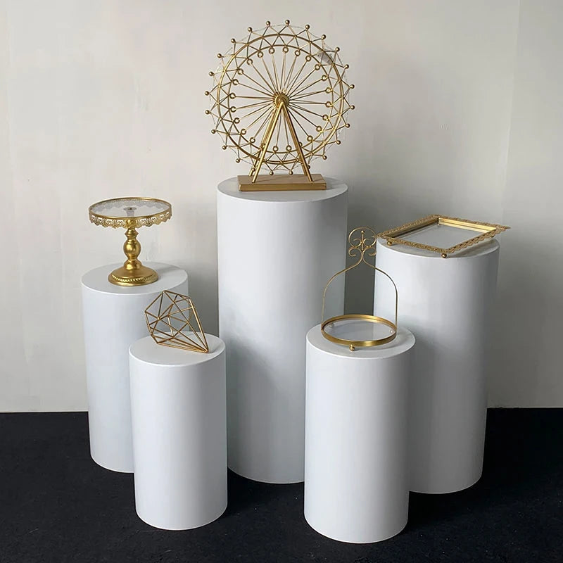 supports présentation métal blanc modernes mariage pièces différentes tailles