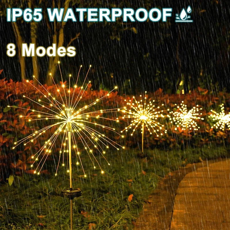 lumière solaire dorée étoiles multiple points lumineux moderne décorative patio jardinextérieur