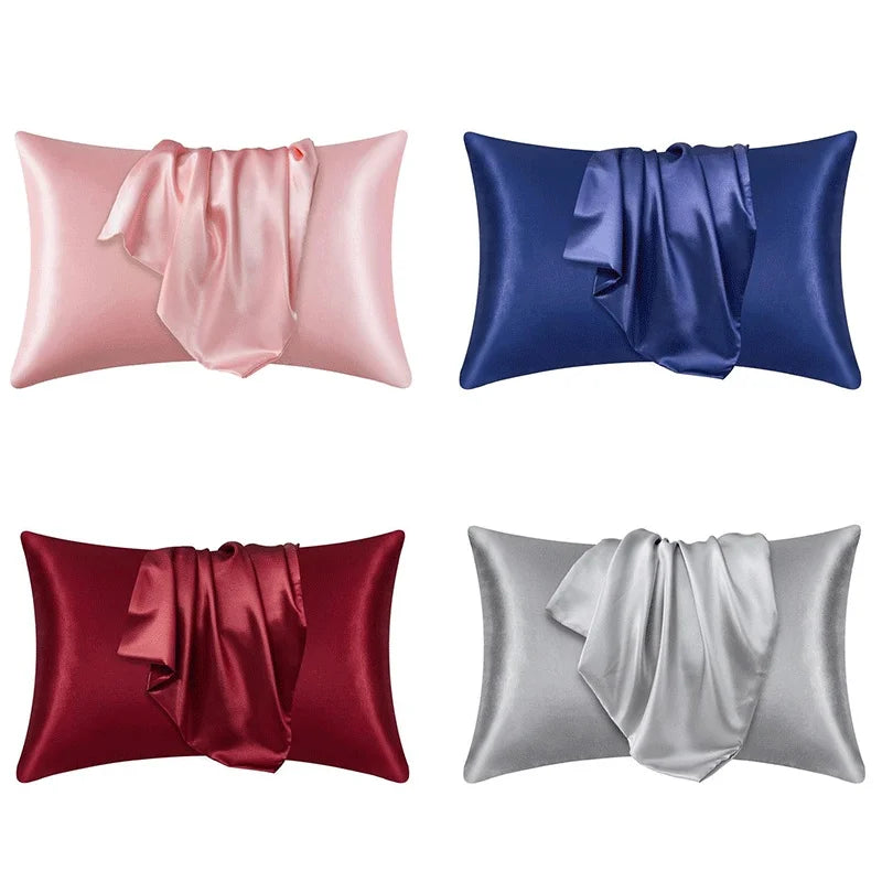 taie d'oreiller soie satinée moderne housse coussin décorative chambre coucher