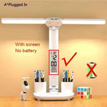 lampe rechargeable moderne horloge ventilateur blanc porte stylos