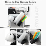 support stockage tasses pailles couvercles noir blanc moderne clips rechargeable