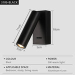 appliques murales led modernes réglables chambre salon entrée luminaire minimaliste rotation inclinaison bras orientable