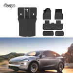 tapis sol voiture tesla model noir rayures horizontales velcro moderne