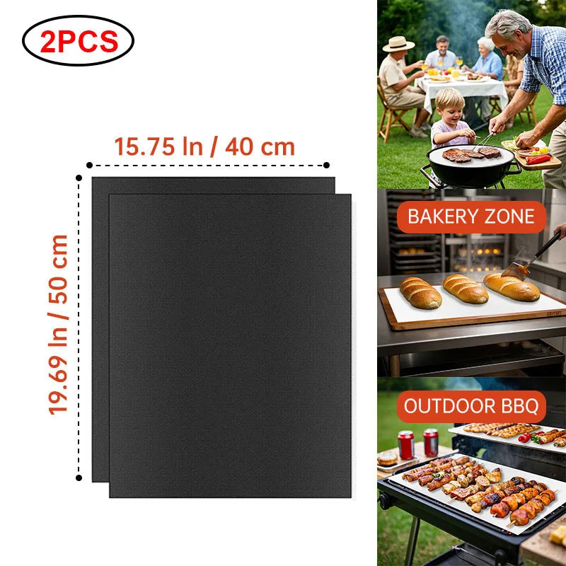 tapis cuisson antiadhésif réutilisable résistant chaleur fond four noir moderne silicone