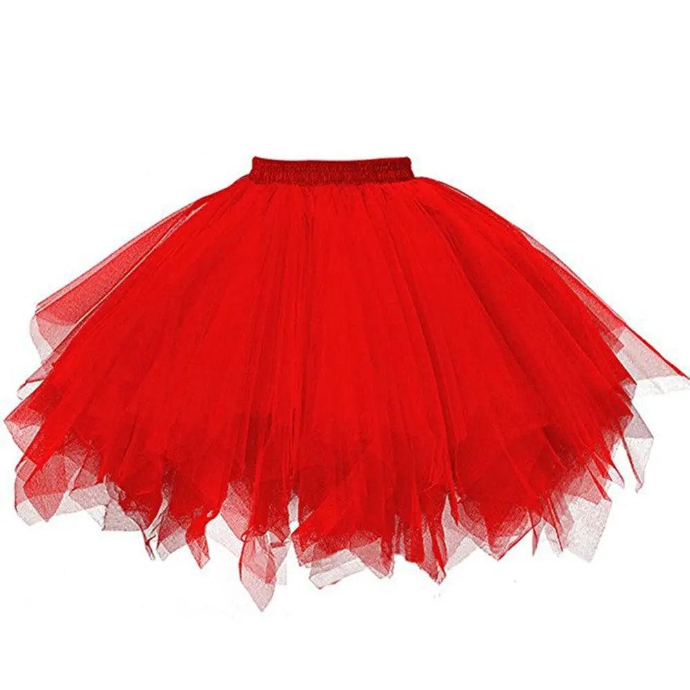 jupe tutu tulle rouge noir blanc vintage élastique dentelle junior mini translucide été femme