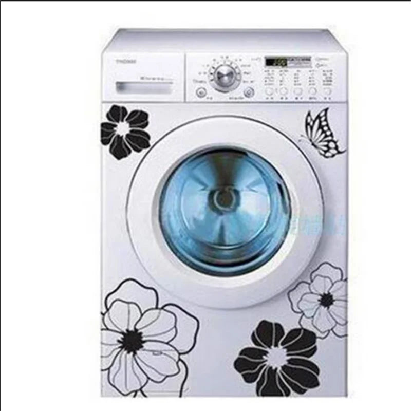 autocollant mural 3d fleurs papillons moderne adhésif machine laver blancintérieur décoration stickers autocollants pvc