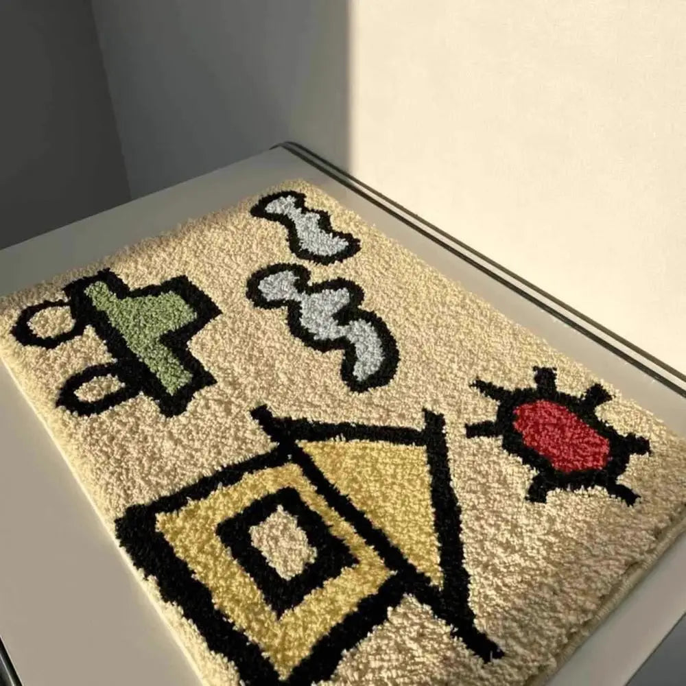 tapis doux bébé motifs géométriques salle bain entrée anti dérapant polyester confortable