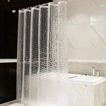 rideau douche transparent géométrique moderne métalliques anti moisissure peva 200x180cm