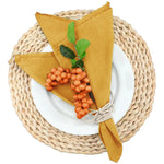 serviettes polyestères classiques uni vert olive marron violet bleu marine 40x40cm réutilisables maison restaurant