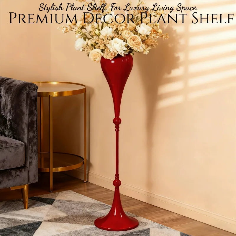 étagère plantes moderne rouge intérieur extérieur assemblage métal lisse haute qualité vase