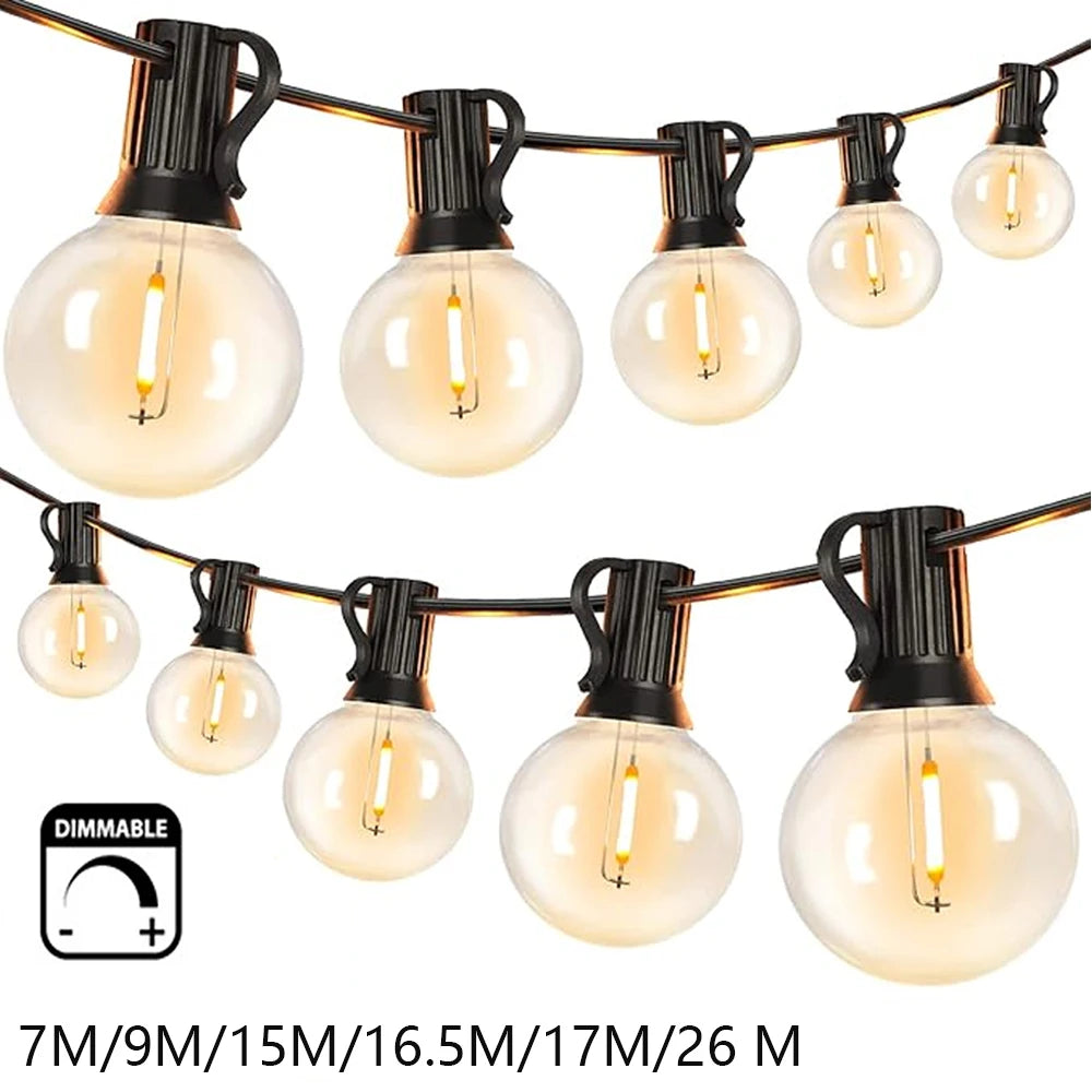 guirlande lumineuse transparente moderne 15 ampoules led 9m clips étanche extérieure