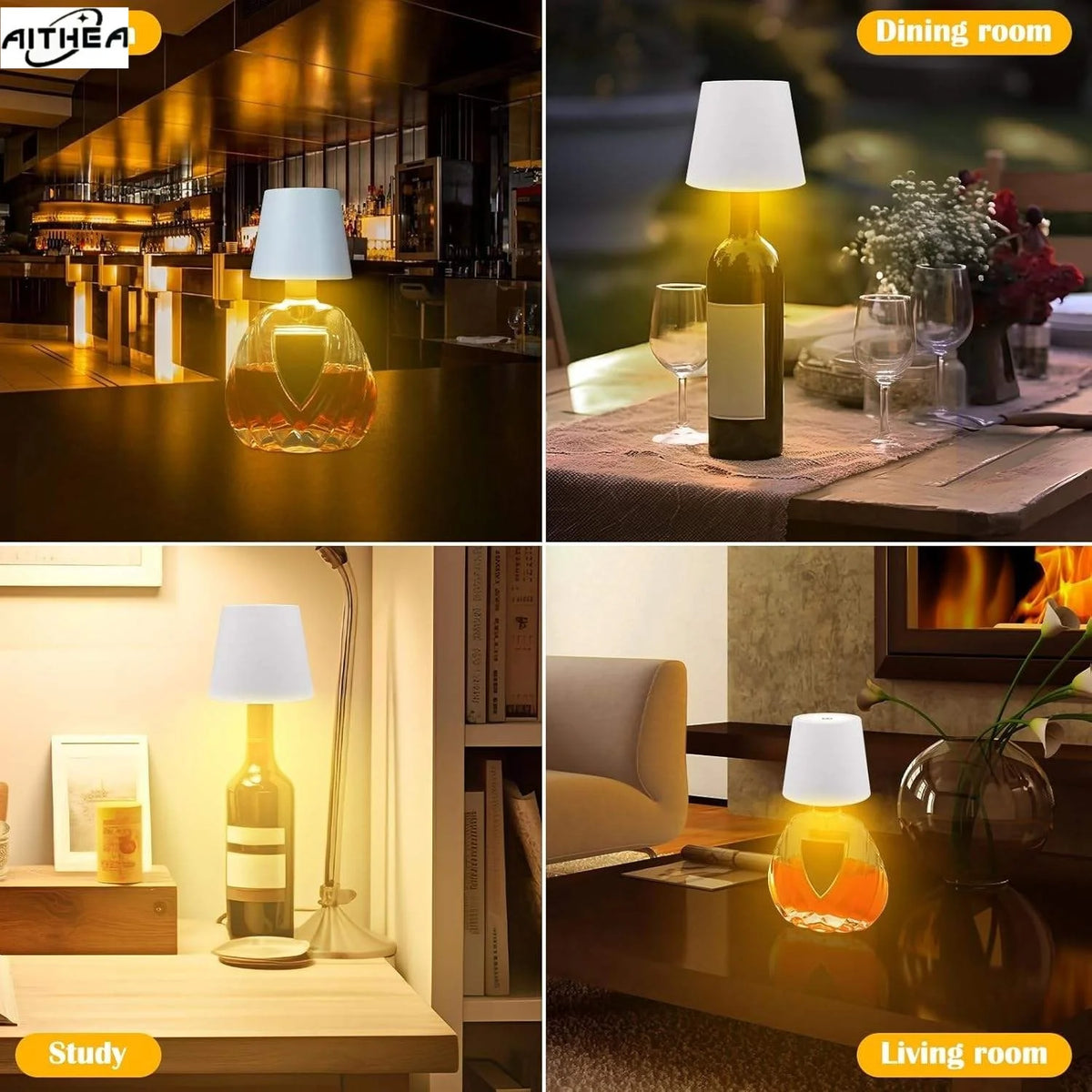 lampe table moderne rechargeable led tactile noir mat chambre coucher