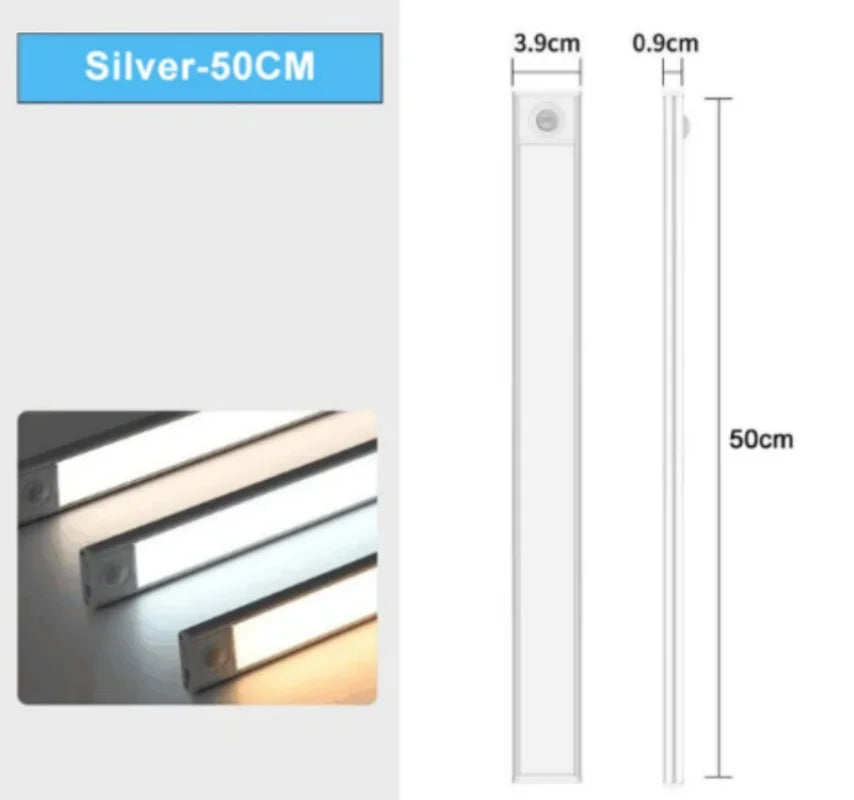 lampe led rechargeable usb capteur mouvement 50cm 40cm 30cm 20cm moderne blanc