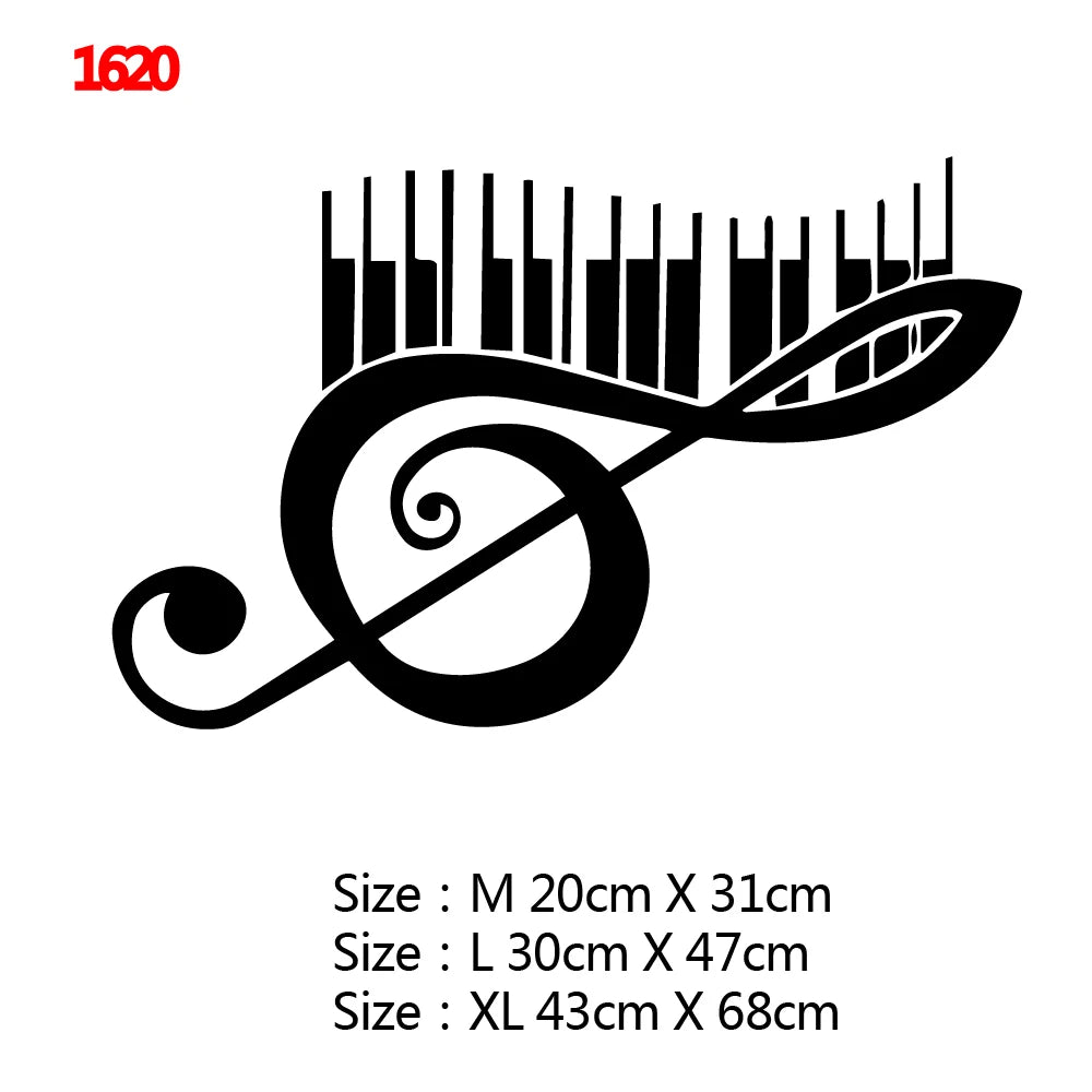 sticker mural notes musicales texte médicament esprit noir moderne décoration chambre salon
