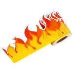 ruban autocollant flame moderne jaune rouge blanc classe décoration bordure tableaurollable