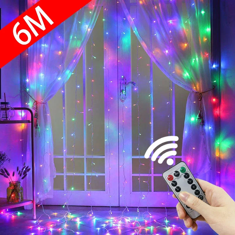 rideau lumineux led blanc multicolore moderne télécommande adaptateur usb noël decoration chambre salon