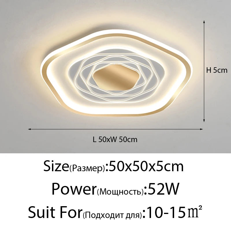 plafonnier led moderne géométrique blanc noir éclairage quotidien monté surface télécommande