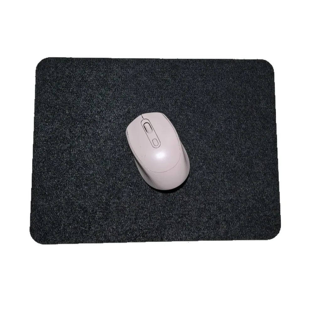 tapis souris feutre gris clair foncé pois blancs moderne minimaliste adhésif maison
