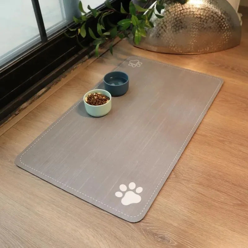 tapis cuisine moderne gris antidérapant absorbant eau facile nettoyage assiettes bols