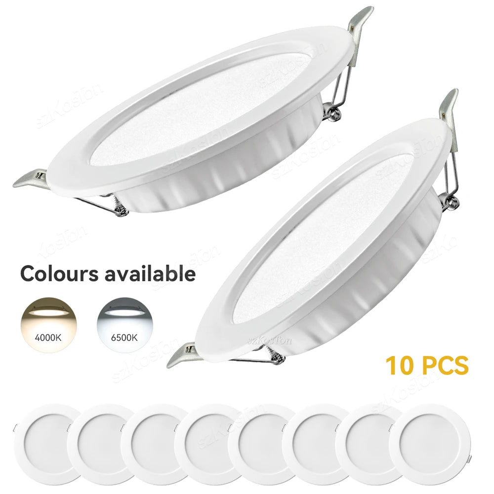 éclairage led downlight spot 12w 20w blanc moderne clips opaques 95mm 185mm