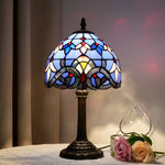 lampe table tiffany abat jour verre coloré motifs floraux modernes chambre salon
