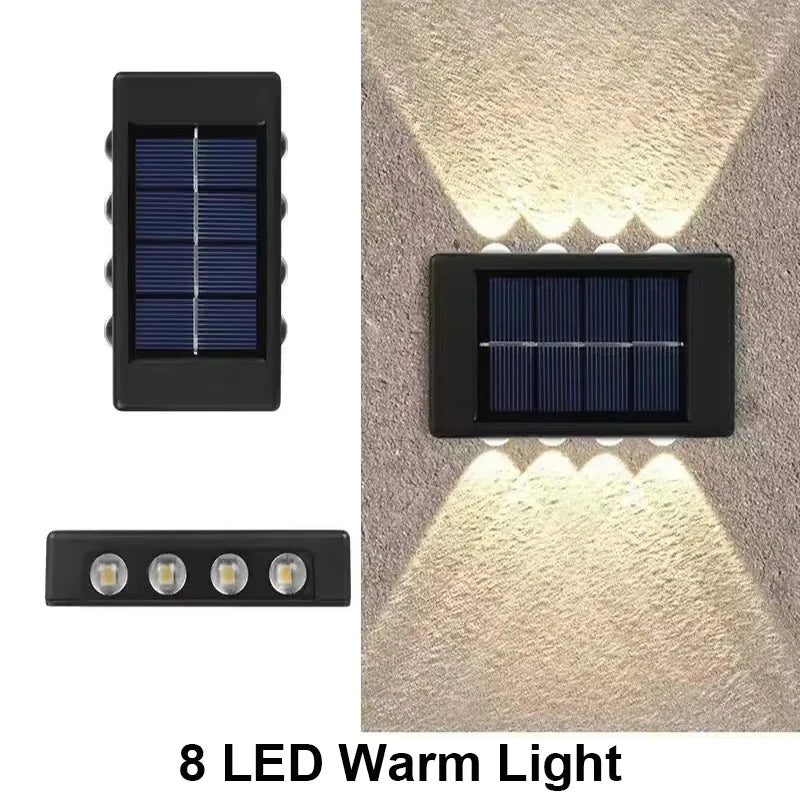éclairage mural solaire led moderne autoinstallation adhésif étanche noir 4leds lumière