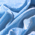tissu polyester élastique pailleté bleu clair rose violet rouge opacité