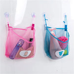 sac rangement bain blanc maille fine moderne ventouses pratique